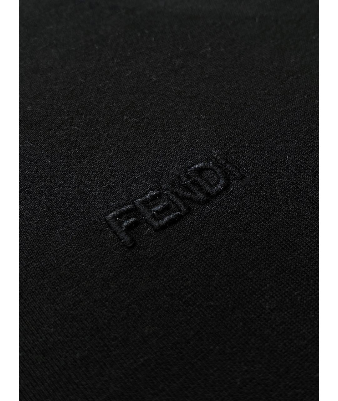 FENDI Черная хлопковая футболка, фото 3