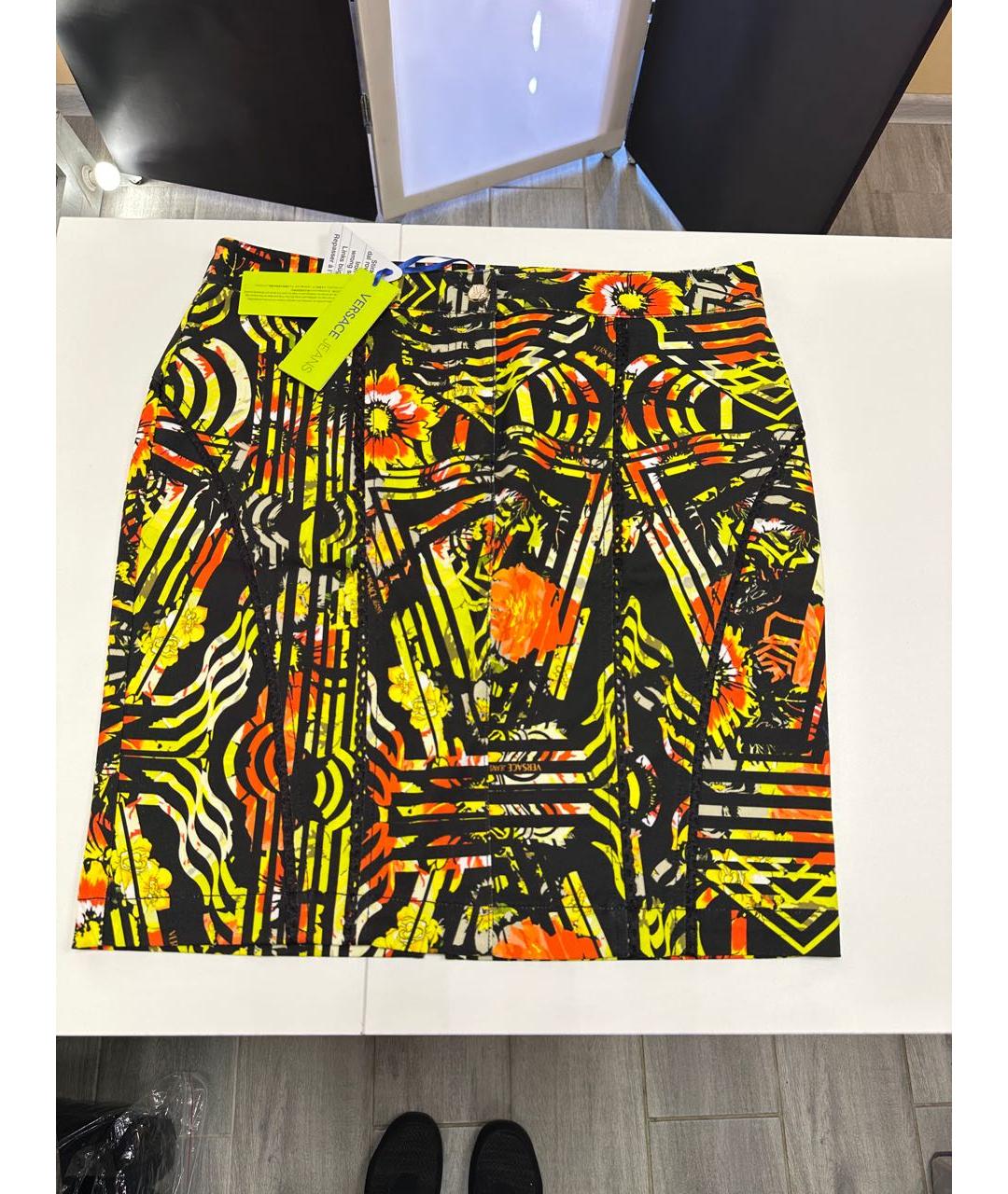 VERSACE JEANS COUTURE Мульти хлопковая юбка мини, фото 9