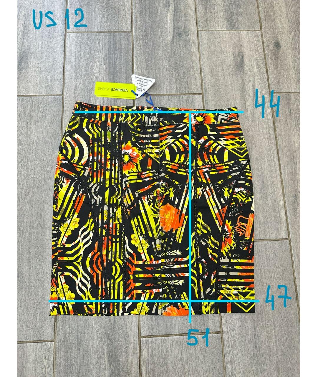 VERSACE JEANS COUTURE Мульти хлопковая юбка мини, фото 8