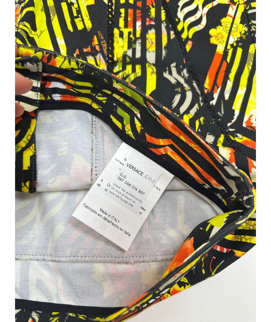 VERSACE JEANS COUTURE Мульти хлопковая юбка мини, фото 4