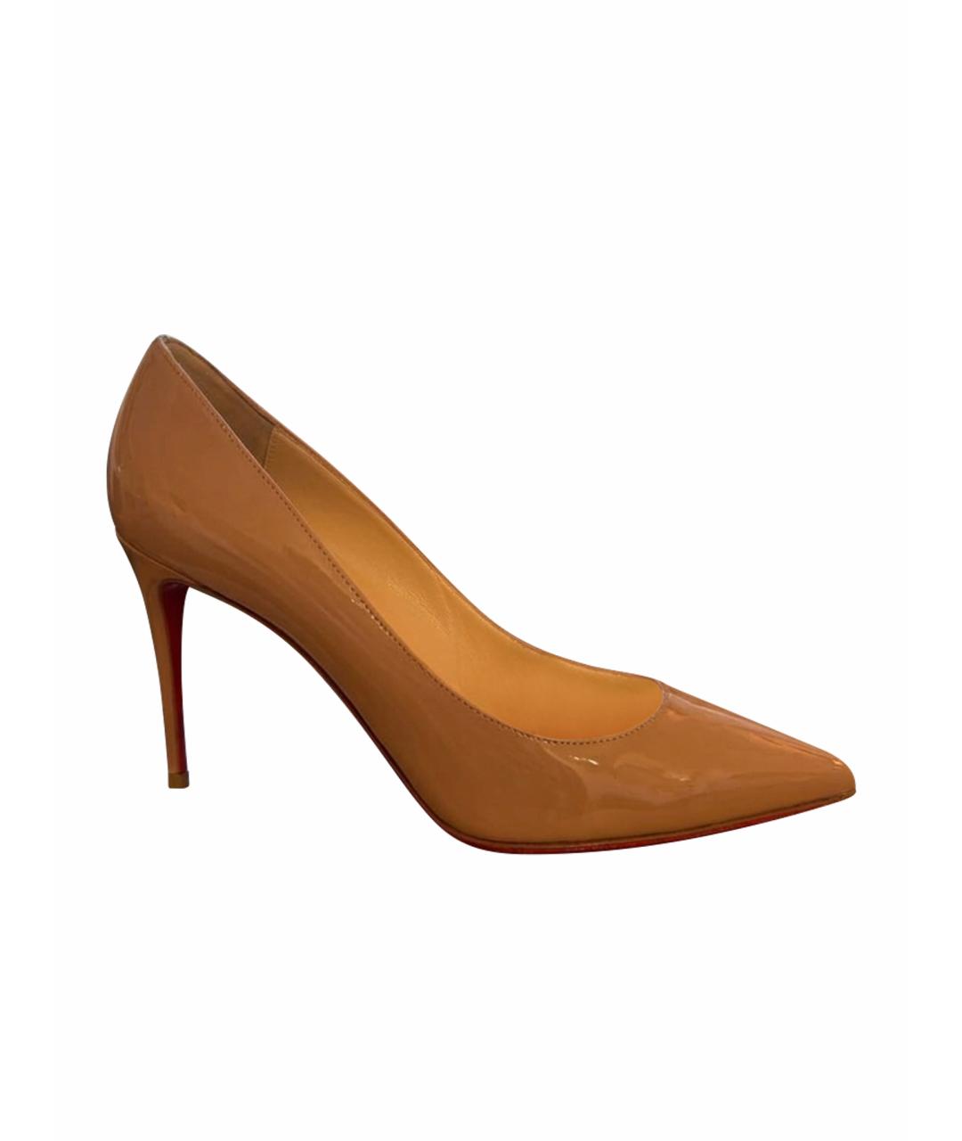 CHRISTIAN LOUBOUTIN Бежевые туфли из лакированной кожи, фото 1