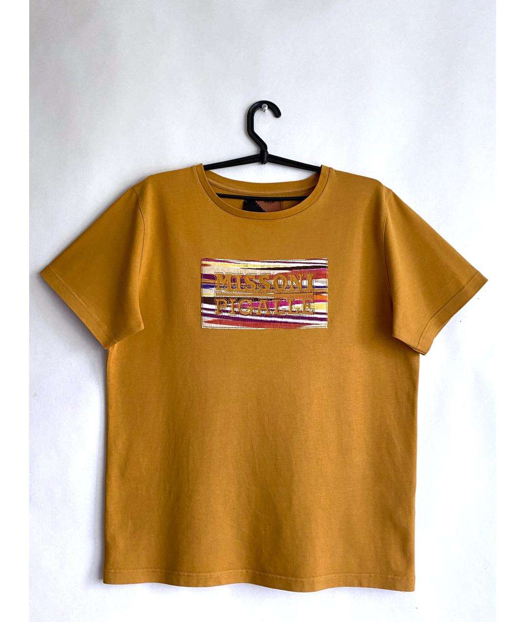 MISSONI Горчичная хлопковая футболка, фото 9