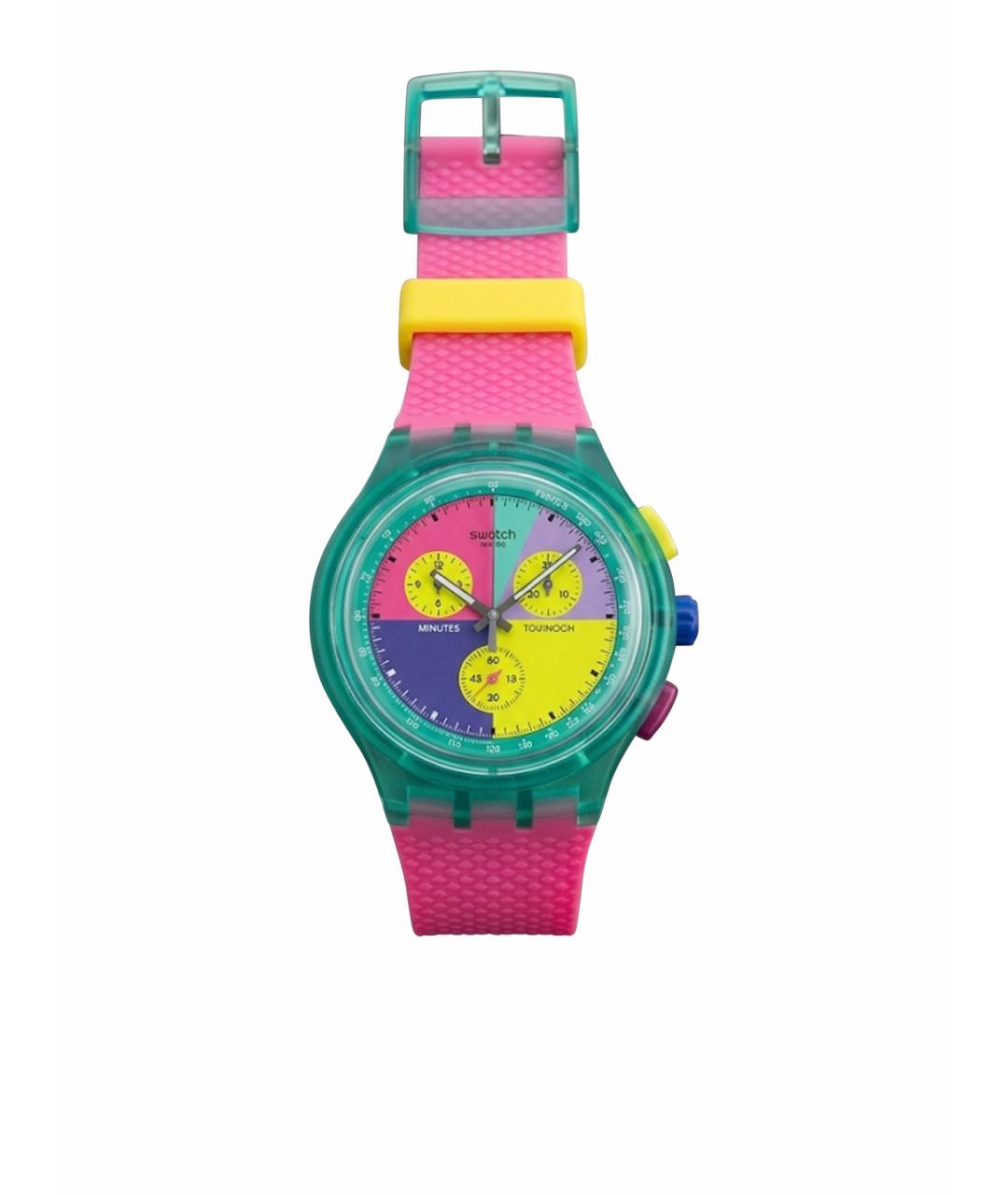 Swatch Розовые пластиковые часы, фото 1