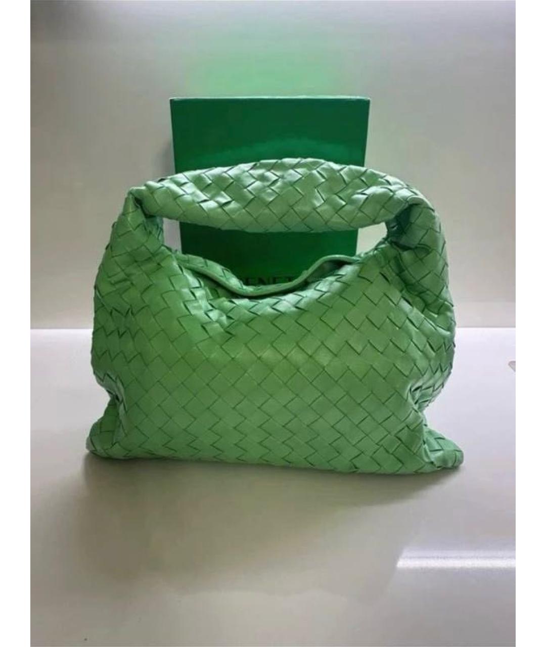 BOTTEGA VENETA Салатовая кожаная сумка с короткими ручками, фото 2