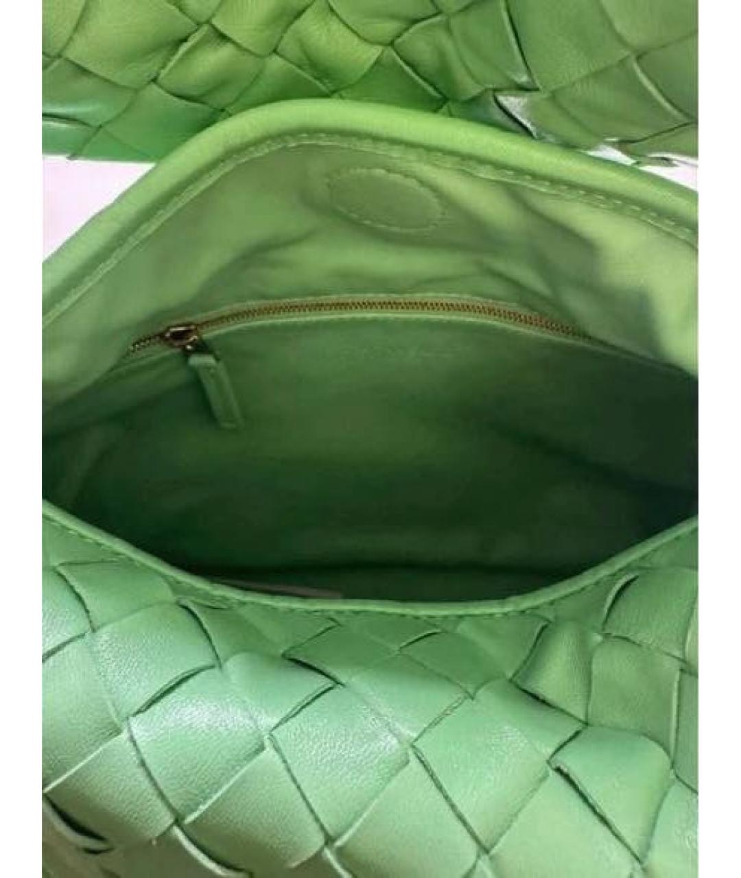 BOTTEGA VENETA Салатовая кожаная сумка с короткими ручками, фото 5