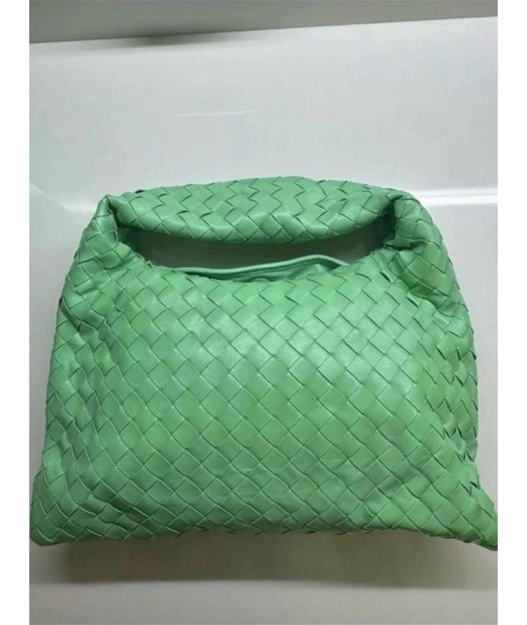 BOTTEGA VENETA Салатовая кожаная сумка с короткими ручками, фото 3
