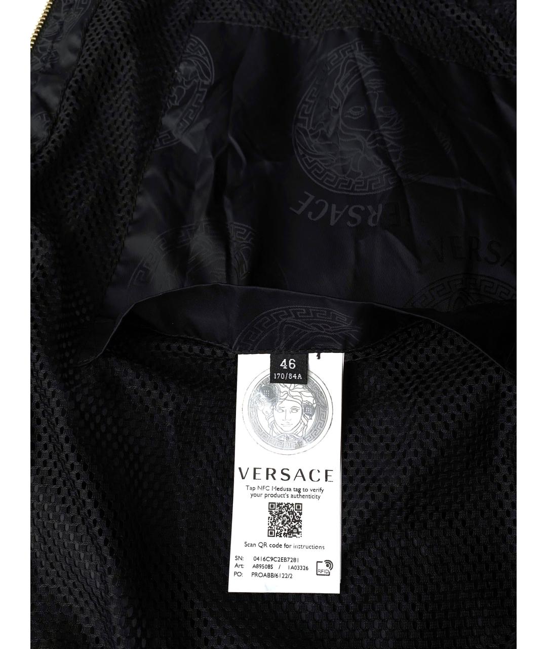 VERSACE Черная полиамидовая куртка, фото 9