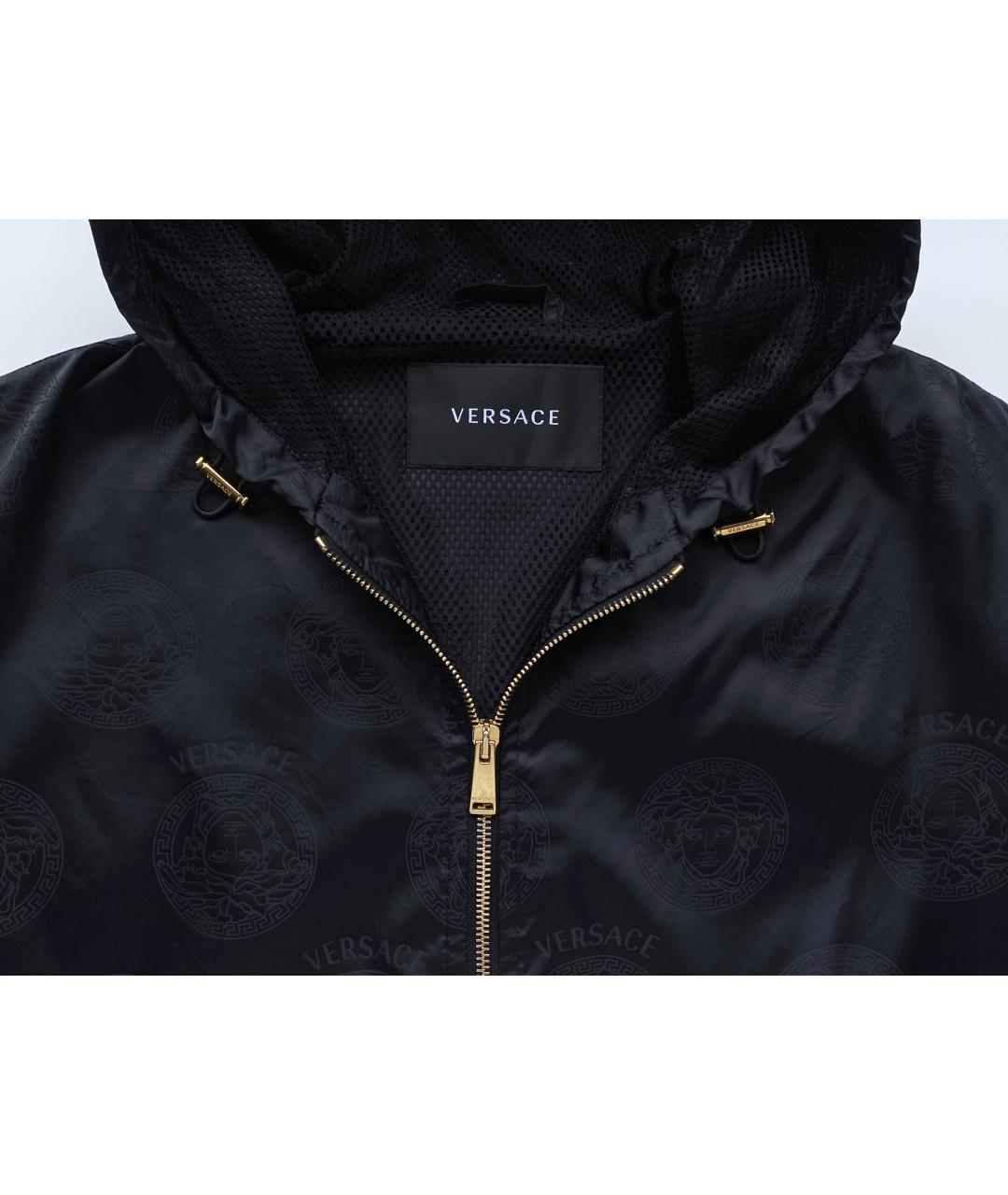 VERSACE Черная полиамидовая куртка, фото 4
