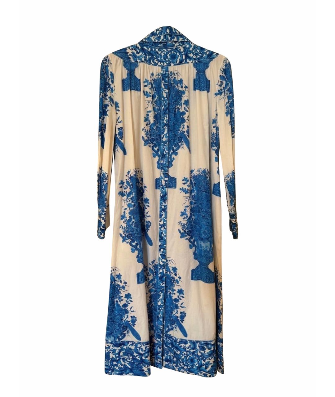 VALENTINO Голубое хлопковое коктейльное платье, фото 1