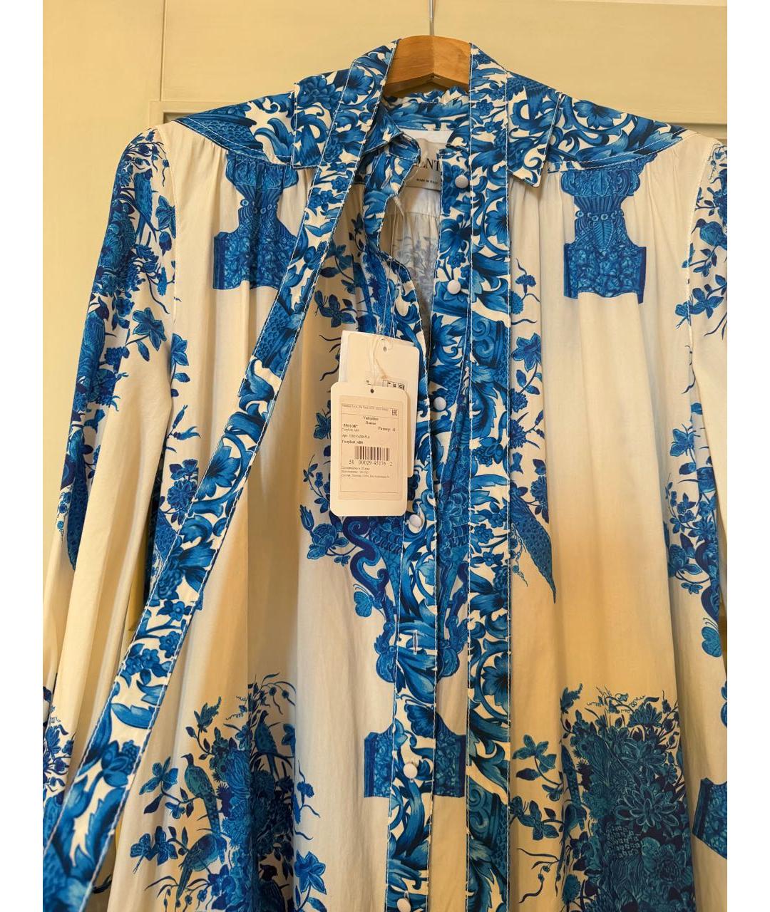 VALENTINO Голубое хлопковое коктейльное платье, фото 4