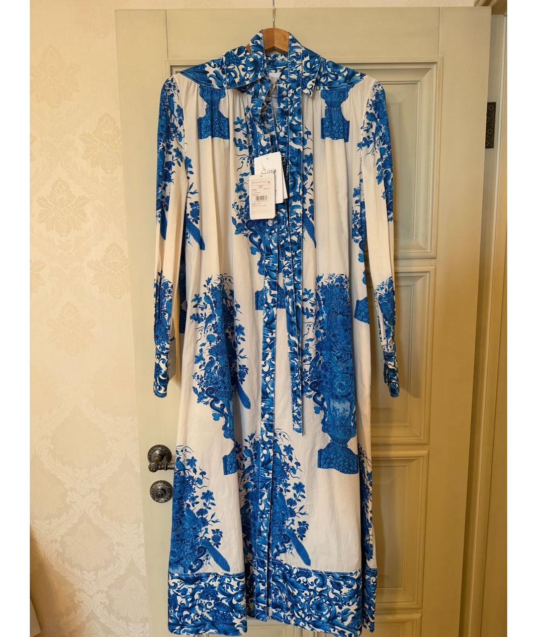 VALENTINO Голубое хлопковое коктейльное платье, фото 5