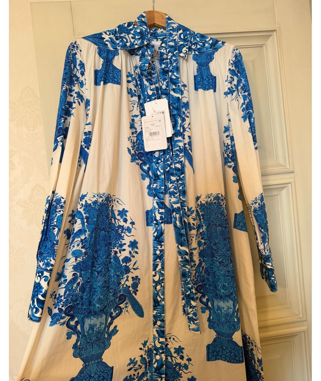 VALENTINO Голубое хлопковое коктейльное платье, фото 2