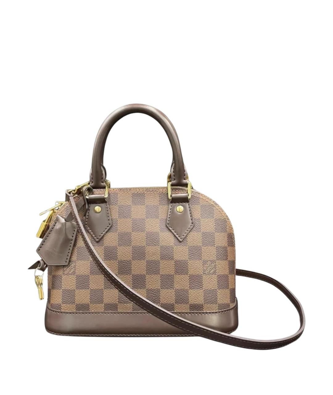 LOUIS VUITTON Коричневая кожаная сумка с короткими ручками, фото 1