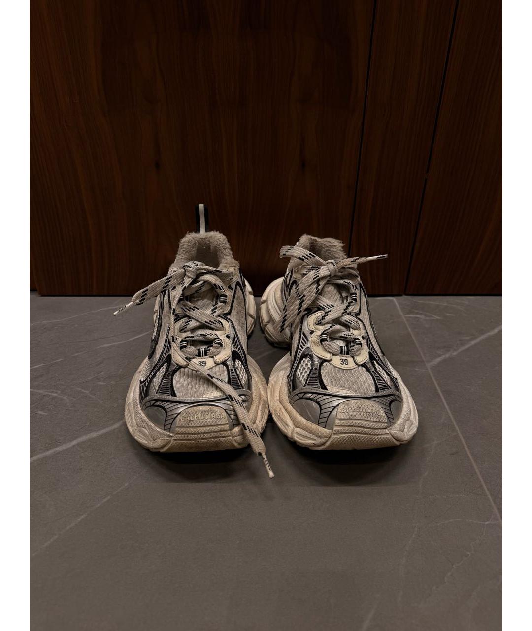 BALENCIAGA Антрацитовые текстильные кроссовки, фото 2