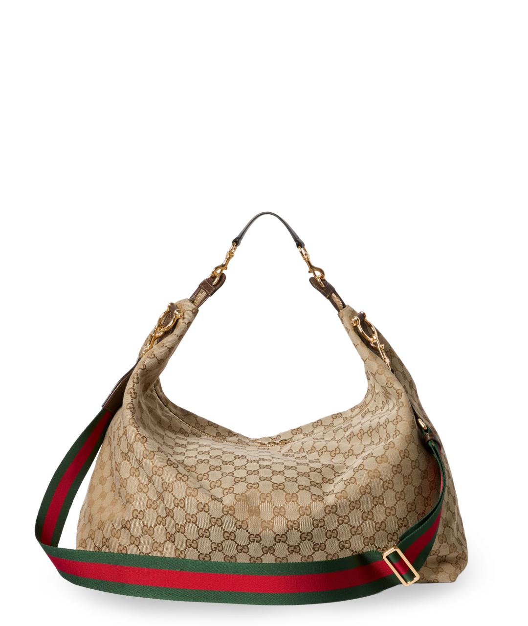 GUCCI Бежевая жаккардовая сумка тоут, фото 2