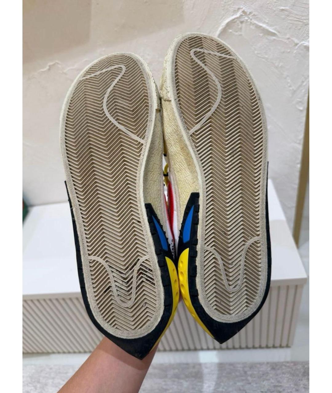 NIKE X OFF-WHITE Белые кожаные низкие кроссовки / кеды, фото 6