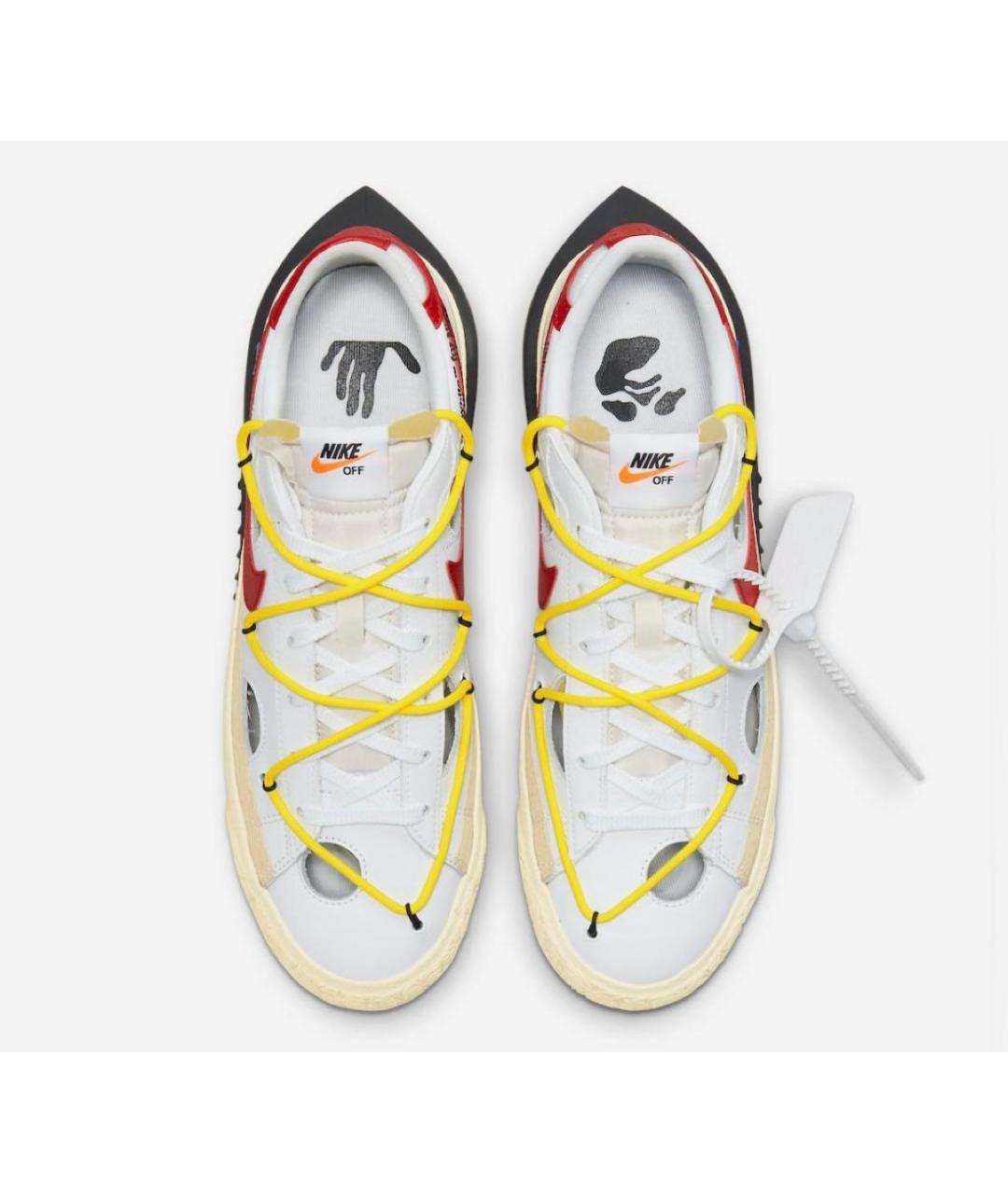 NIKE X OFF-WHITE Белые кожаные низкие кроссовки / кеды, фото 2