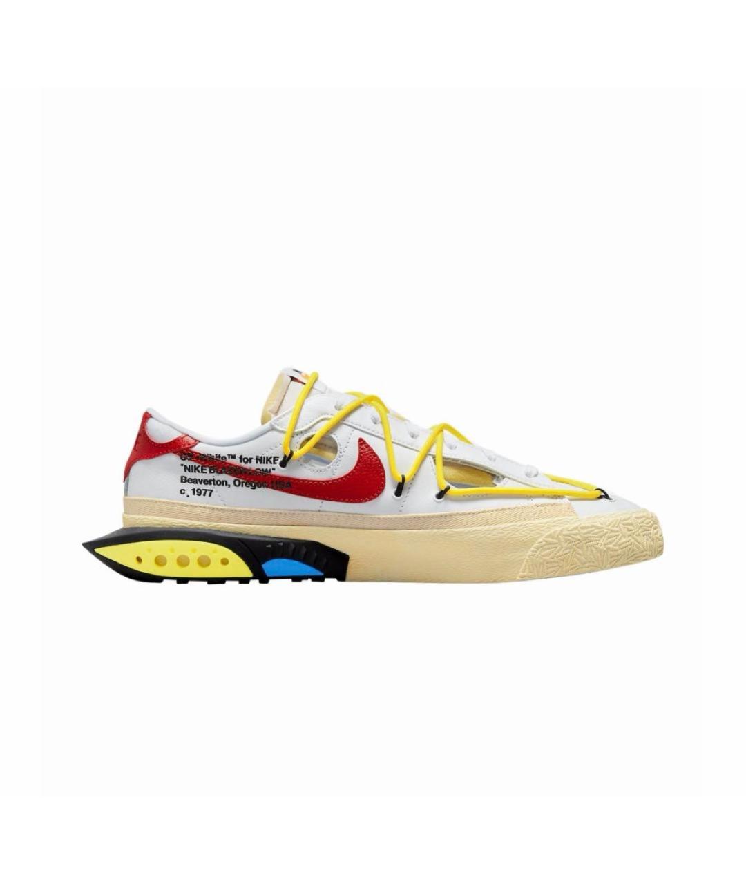 NIKE X OFF-WHITE Белые кожаные низкие кроссовки / кеды, фото 1