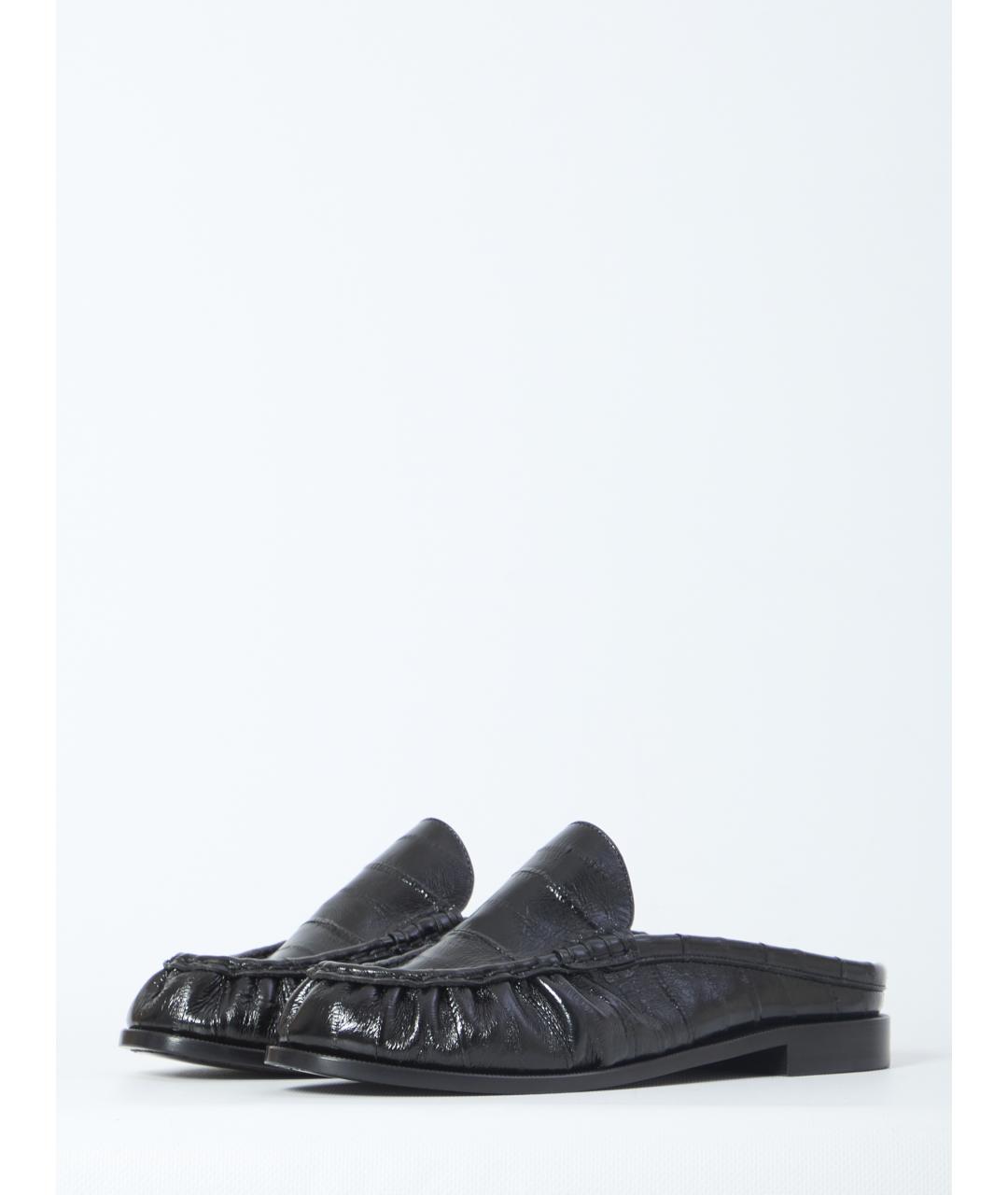 SAINT LAURENT Черные кожаные мюли, фото 2