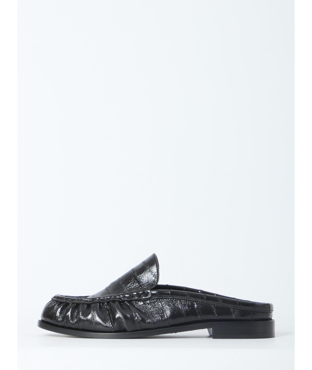 SAINT LAURENT Черные кожаные мюли, фото 4