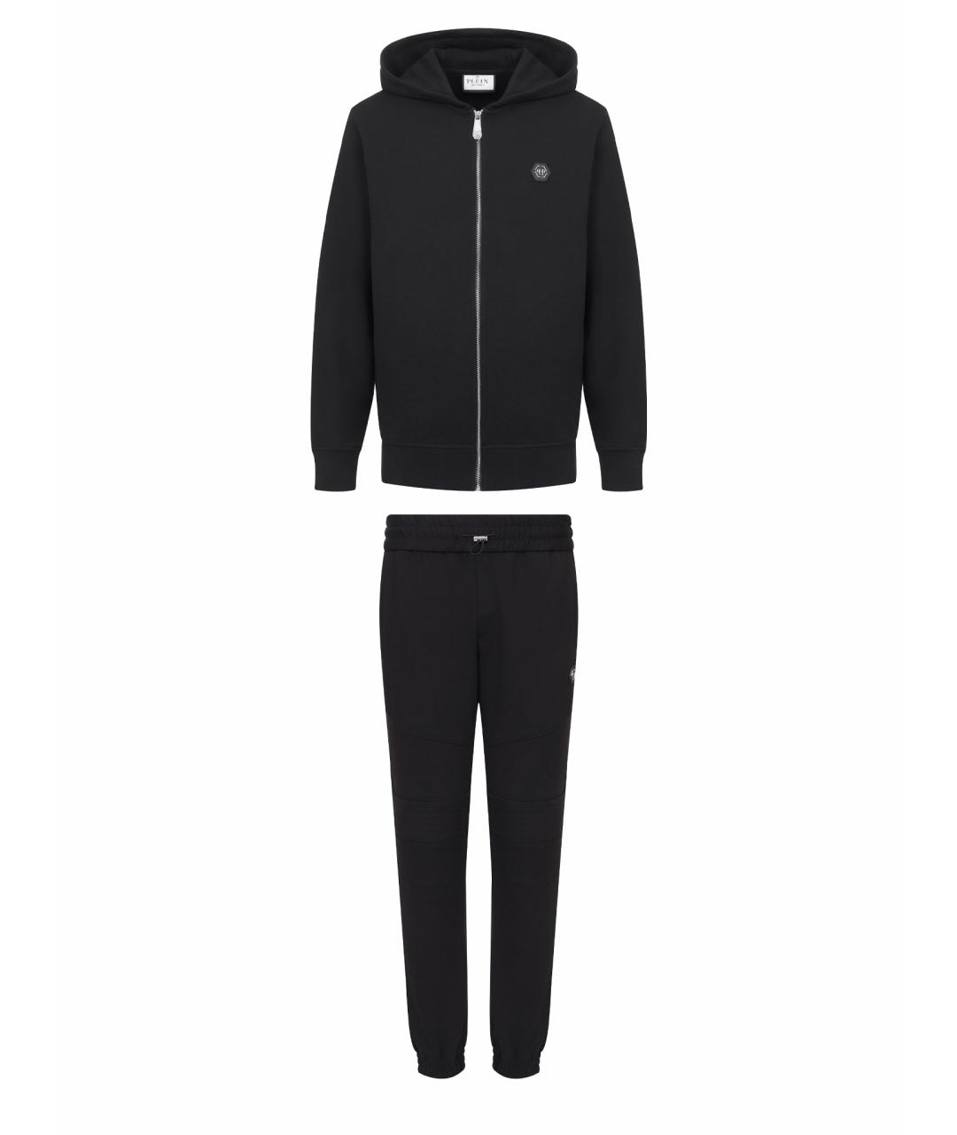 PHILIPP PLEIN Черный хлопковый спортивный костюм, фото 1