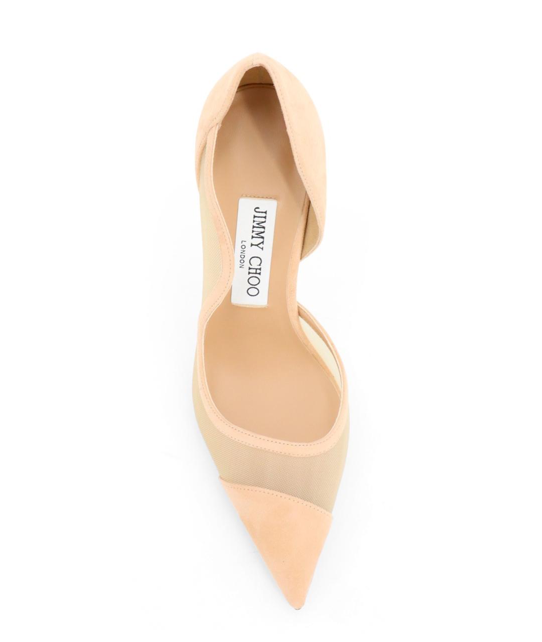 JIMMY CHOO Бежевые замшевые туфли, фото 5