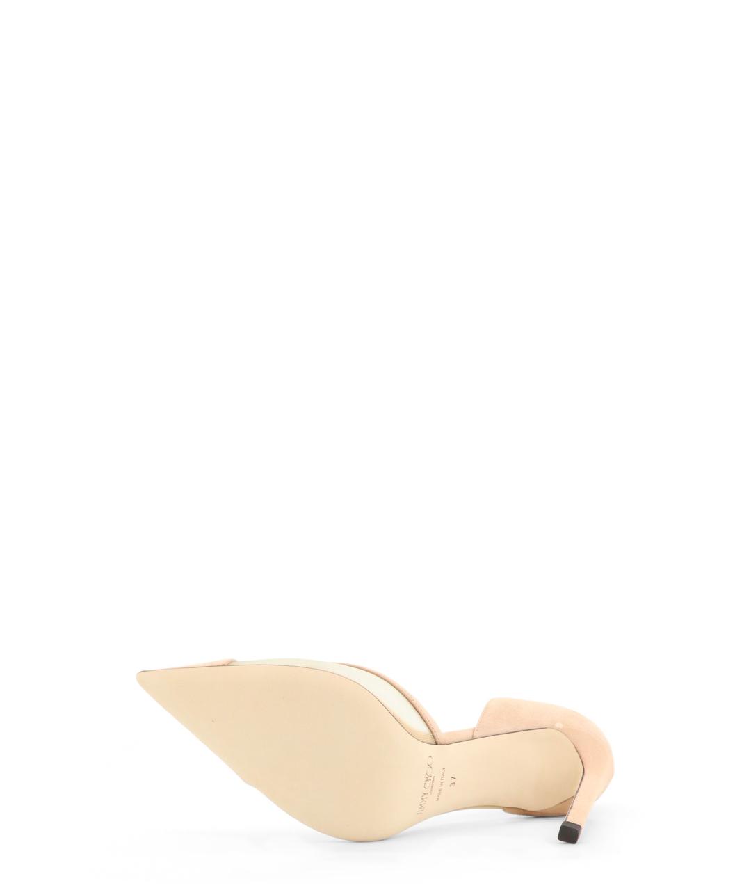 JIMMY CHOO Бежевые замшевые туфли, фото 4