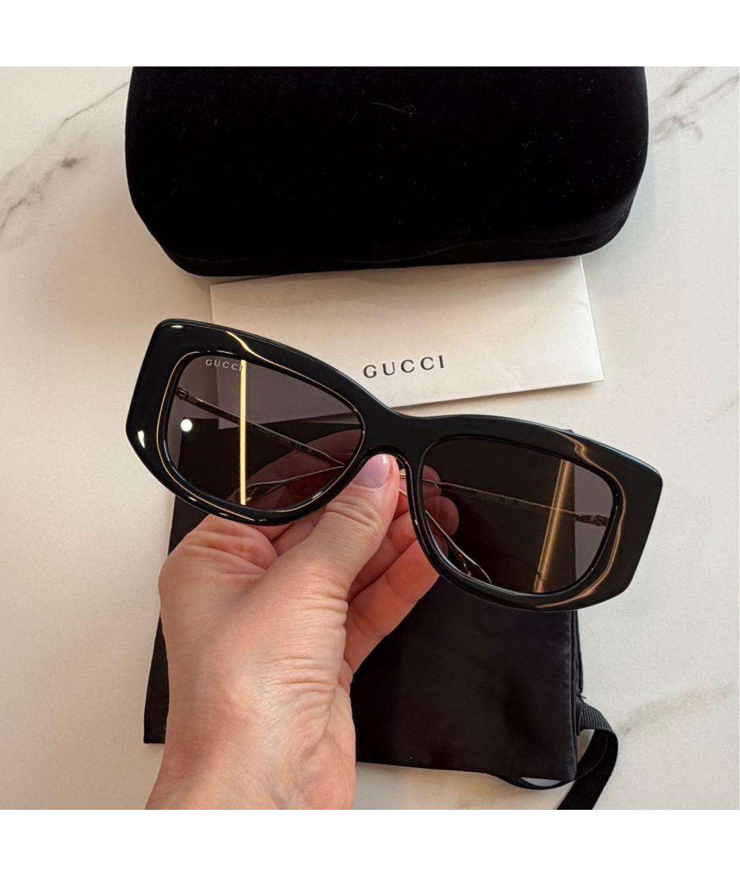 GUCCI Черные пластиковые солнцезащитные очки, фото 4