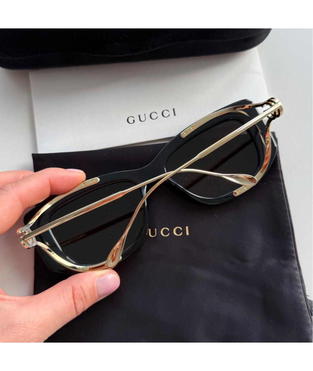 GUCCI Черные пластиковые солнцезащитные очки, фото 5