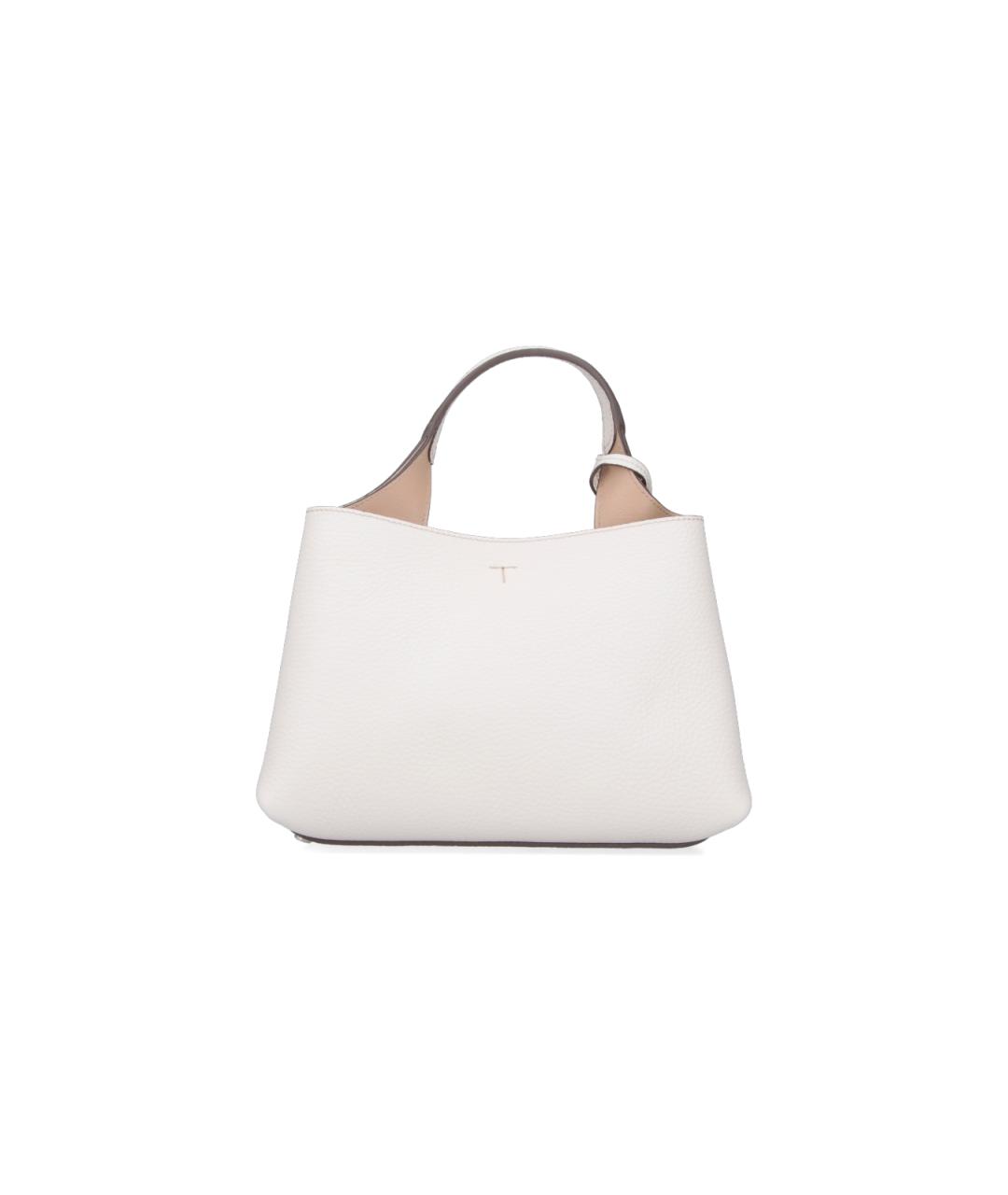 TOD'S Белая кожаная сумка тоут, фото 3