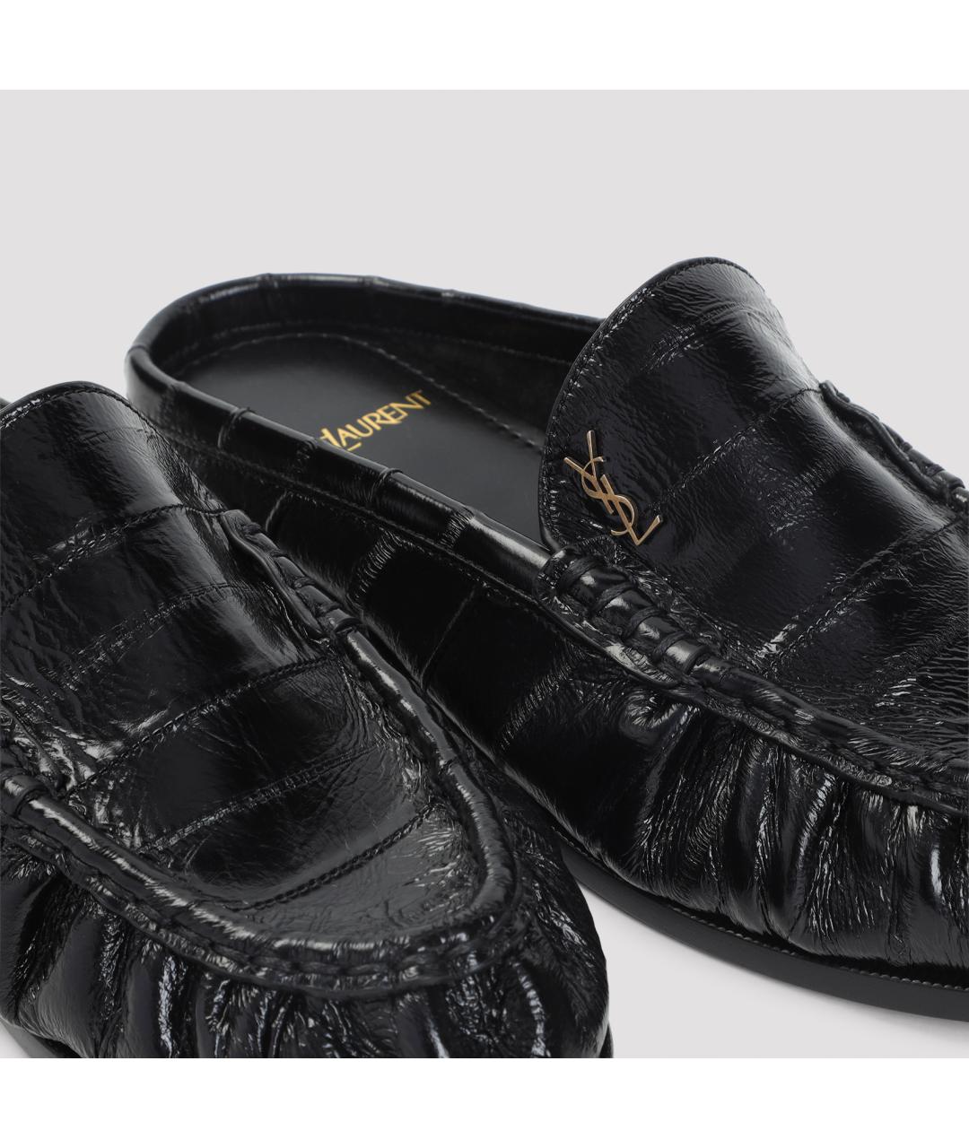 SAINT LAURENT Черные кожаные лоферы, фото 4