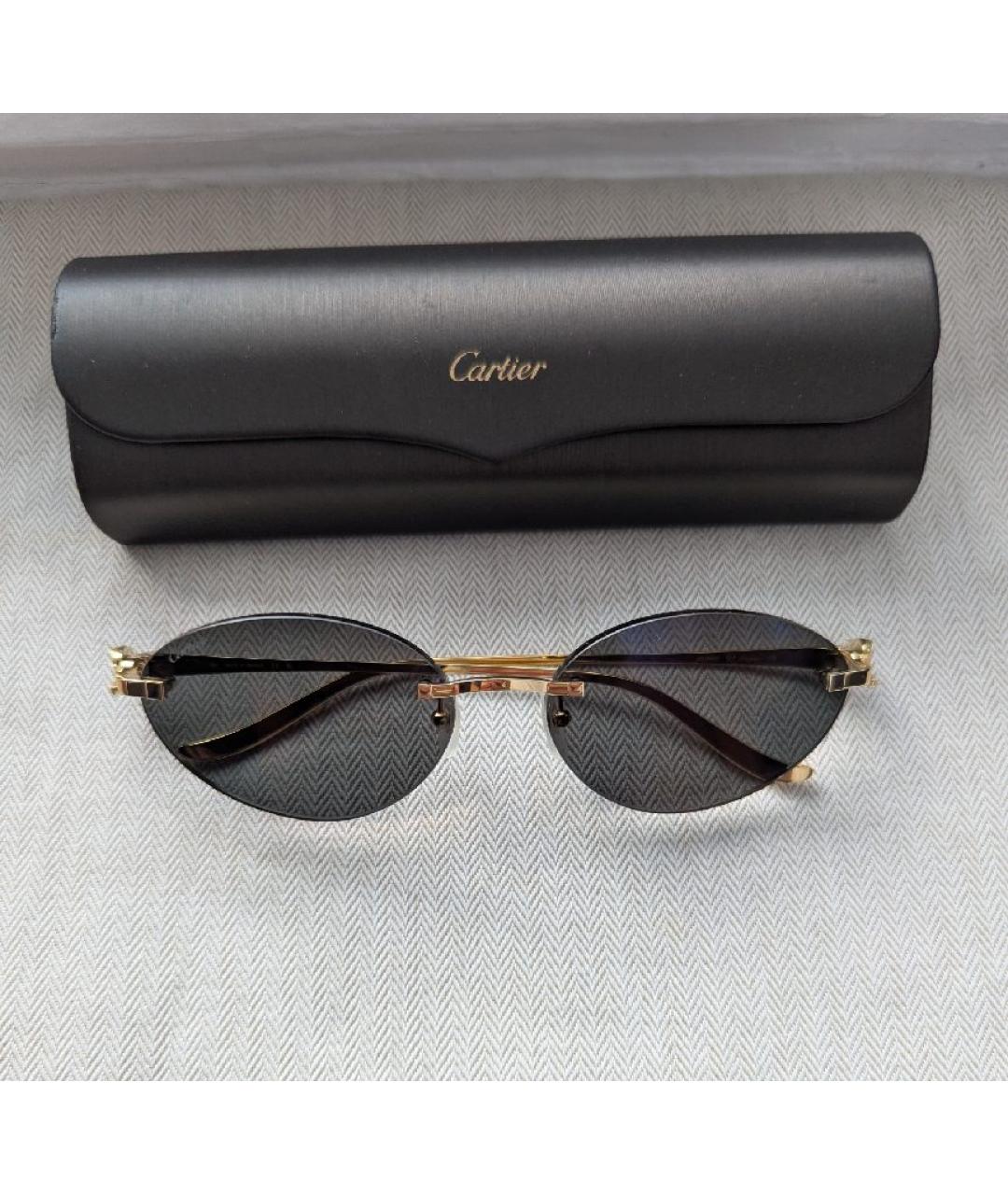 CARTIER Черные металлические солнцезащитные очки, фото 4