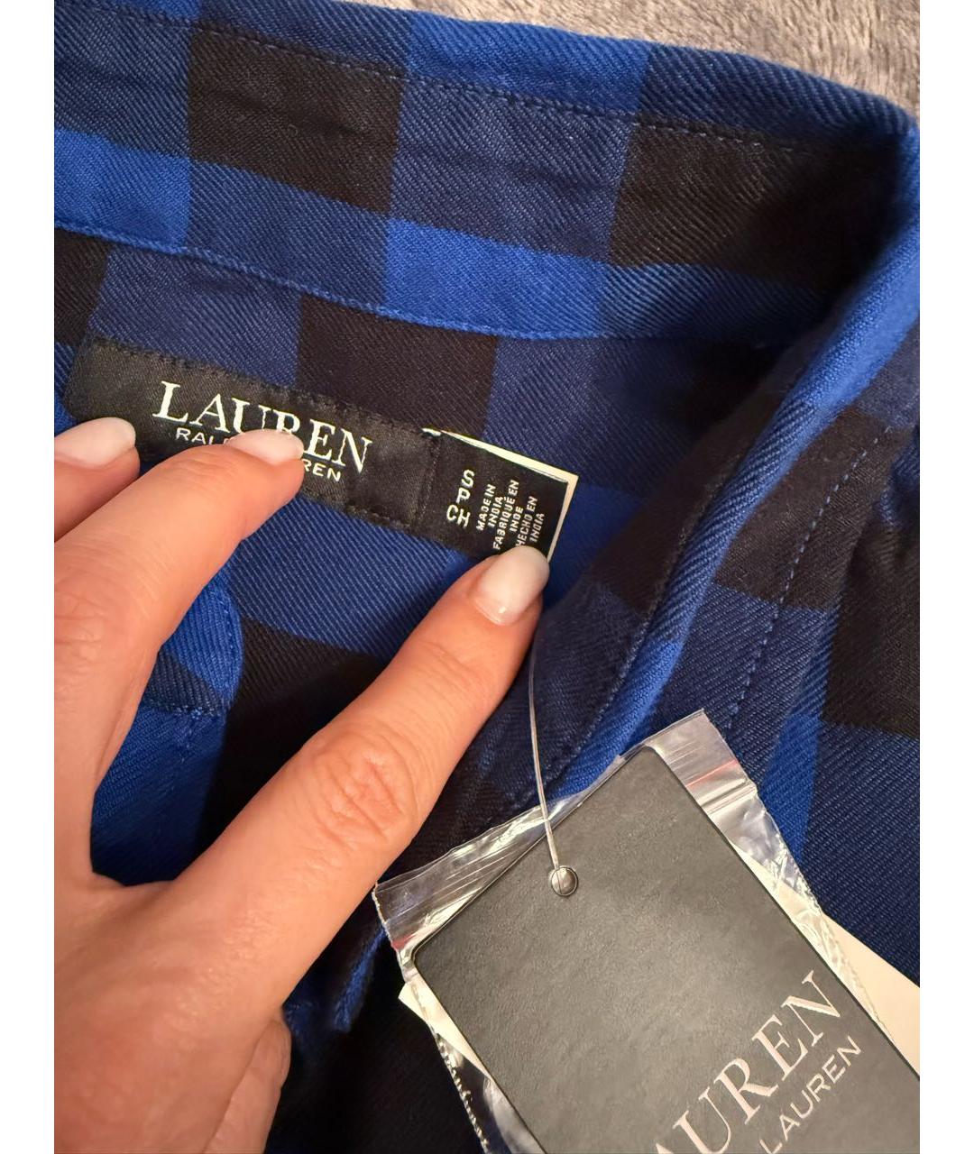 RALPH LAUREN Синяя хлопковая рубашка, фото 4