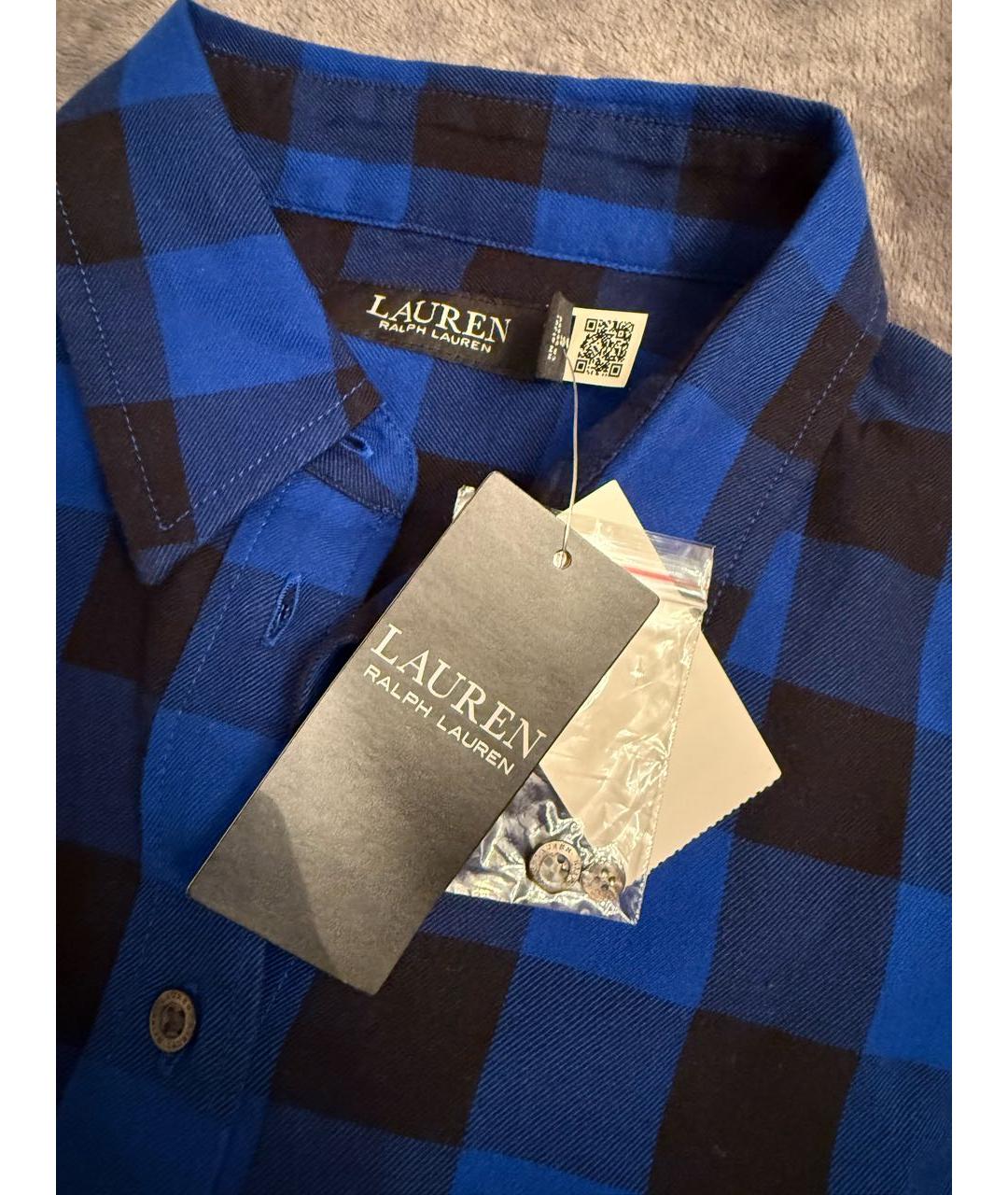 RALPH LAUREN Синяя хлопковая рубашка, фото 2