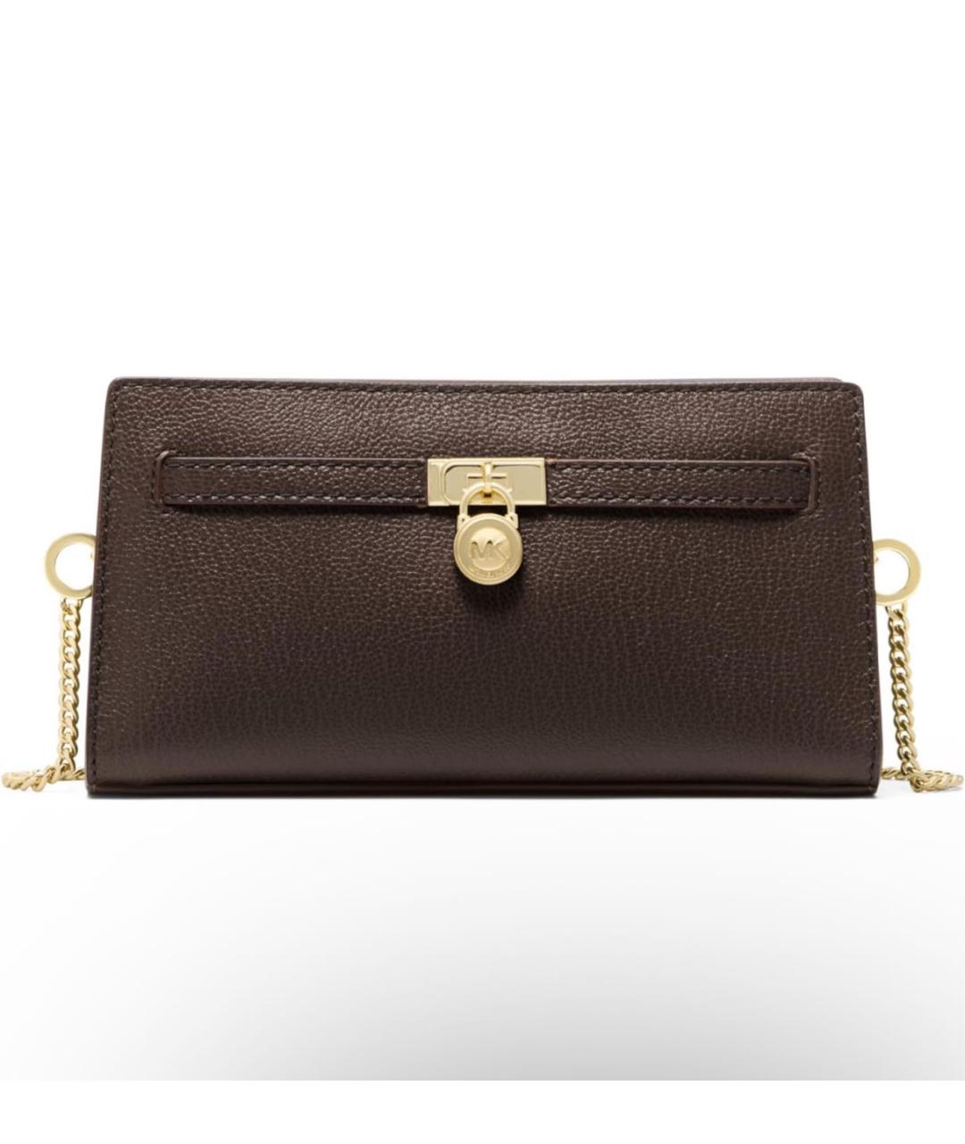 MICHAEL MICHAEL KORS Коричневая кожаная сумка через плечо, фото 4