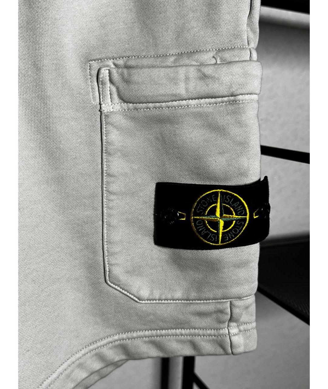 STONE ISLAND Серые хлопковые шорты, фото 3