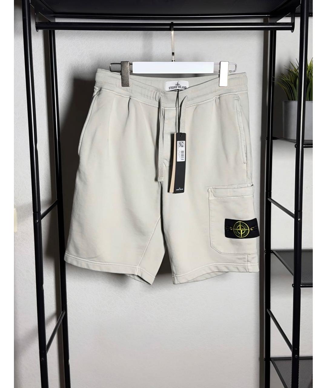 STONE ISLAND Серые хлопковые шорты, фото 5