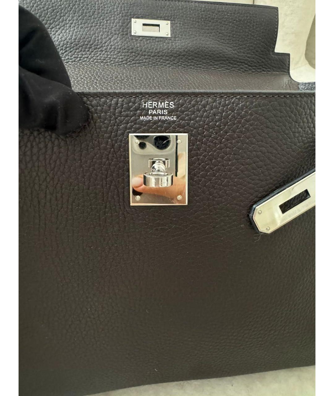 HERMES Коричневая кожаная сумка через плечо, фото 2