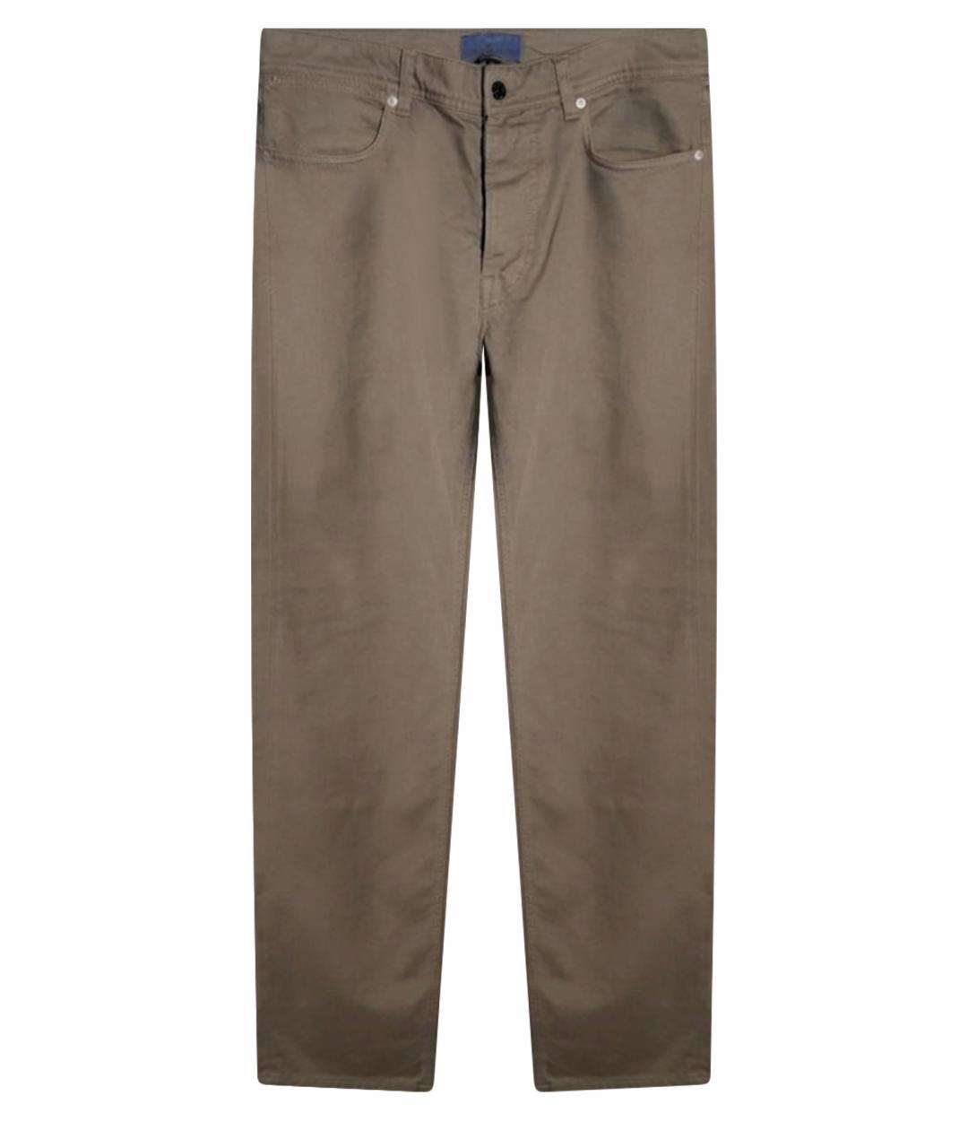 STONE ISLAND Коричневые хлопковые прямые джинсы, фото 1