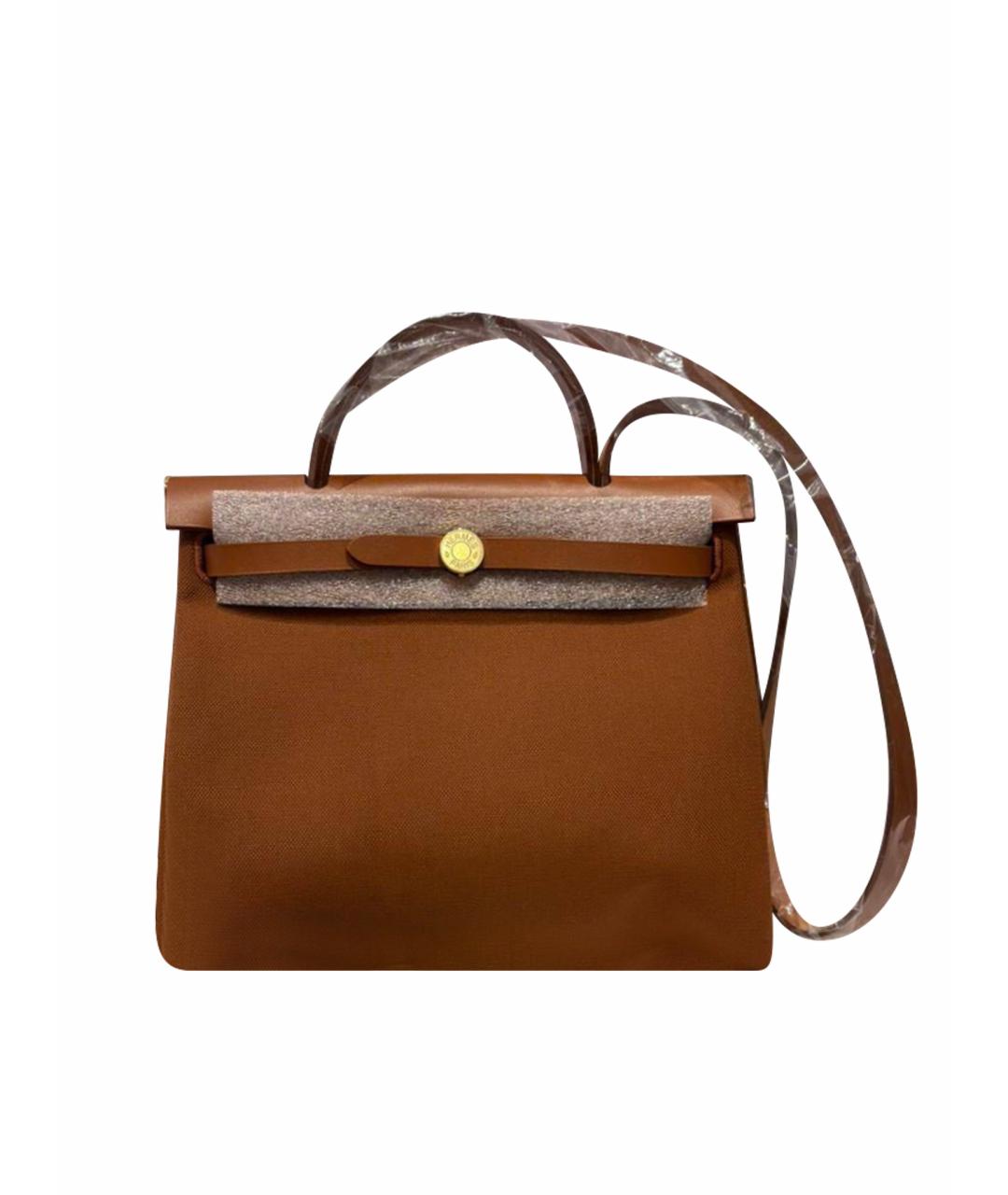 HERMES Коричневая тканевая сумка через плечо, фото 1