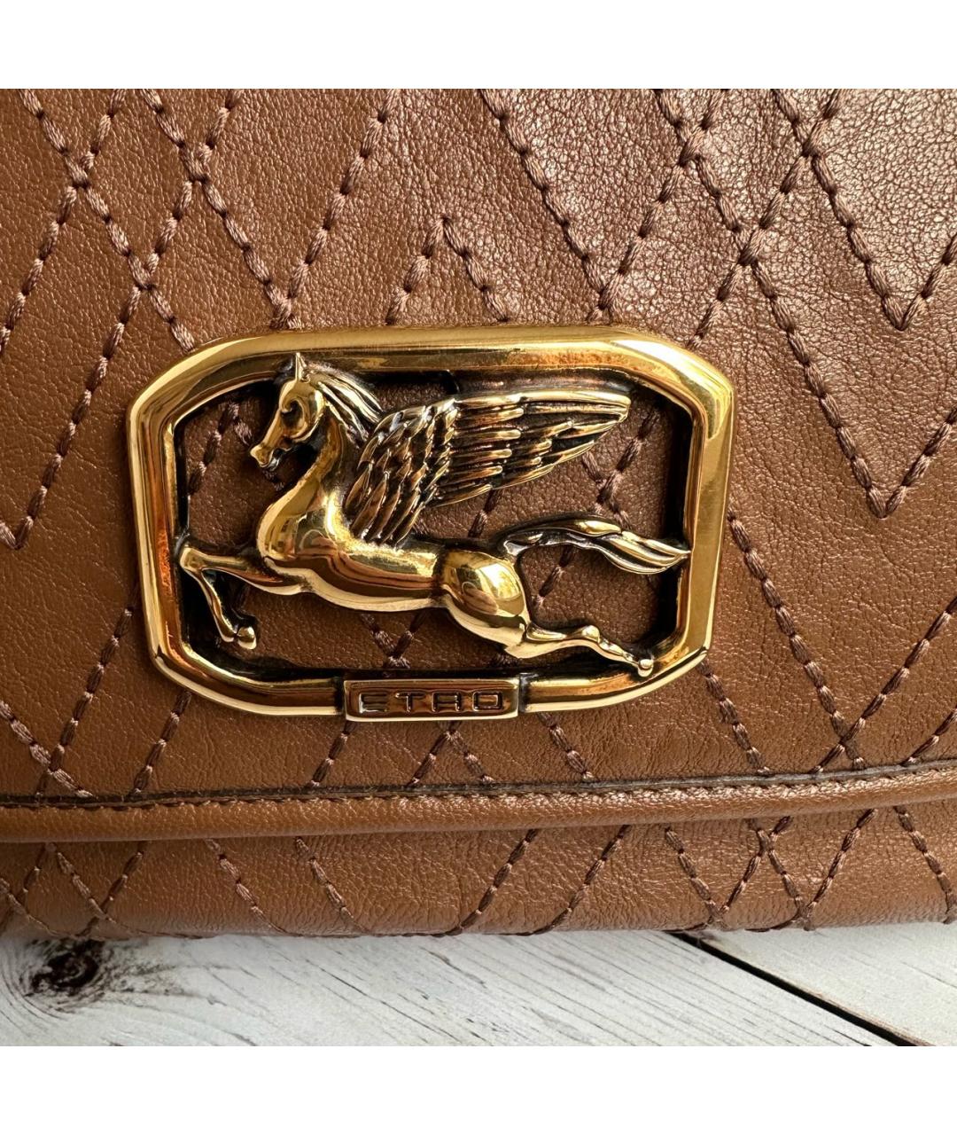 ETRO Коричневая кожаная сумка через плечо, фото 8