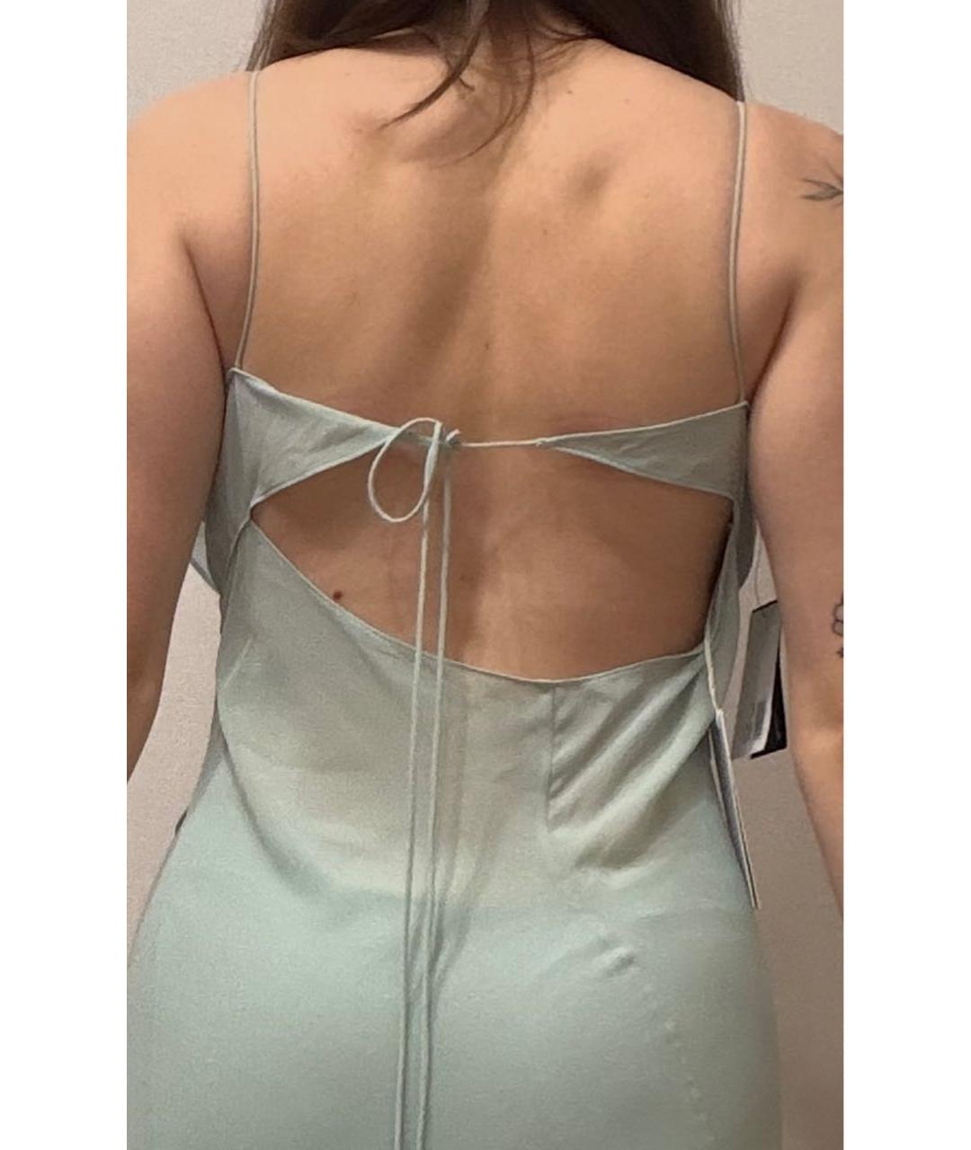 ACNE STUDIOS Бирюзовое шелковое вечернее платье, фото 3