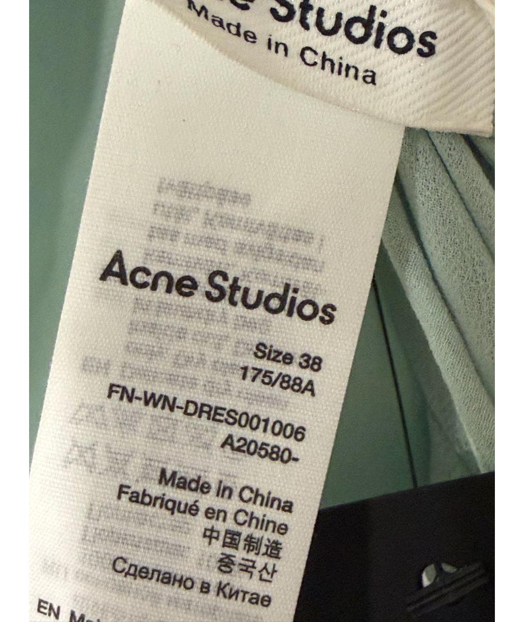 ACNE STUDIOS Бирюзовое шелковое вечернее платье, фото 7