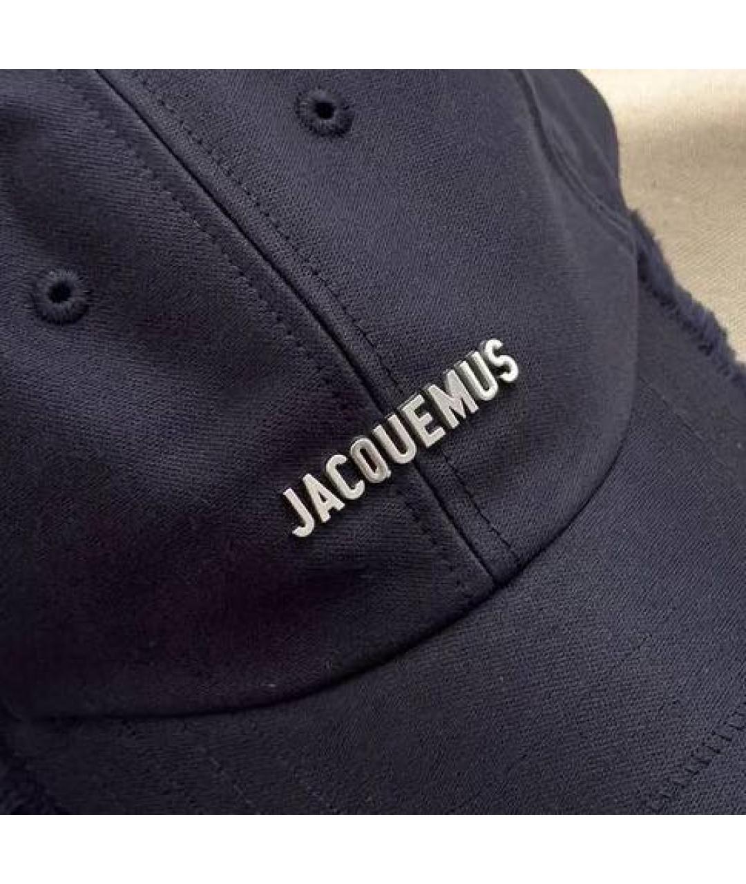 JACQUEMUS Темно-синяя хлопковая кепка, фото 4