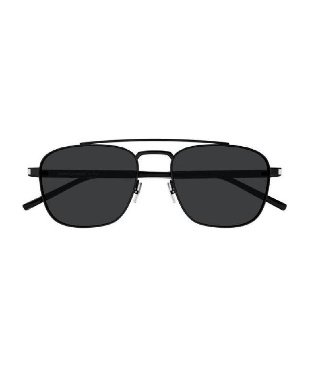 SAINT LAURENT Черные металлические солнцезащитные очки, фото 2