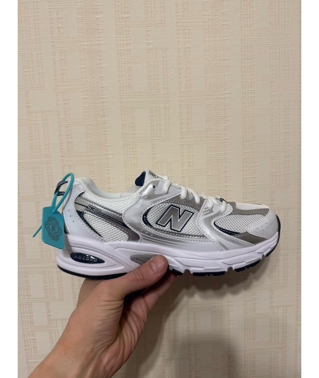 NEW BALANCE Белые текстильные кроссовки, фото 6