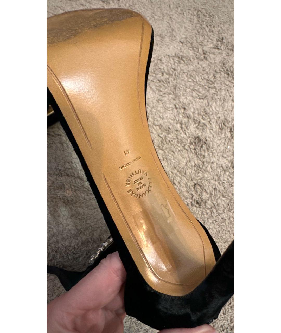 ALEXANDRE VAUTHIER Черные бархатные босоножки, фото 6