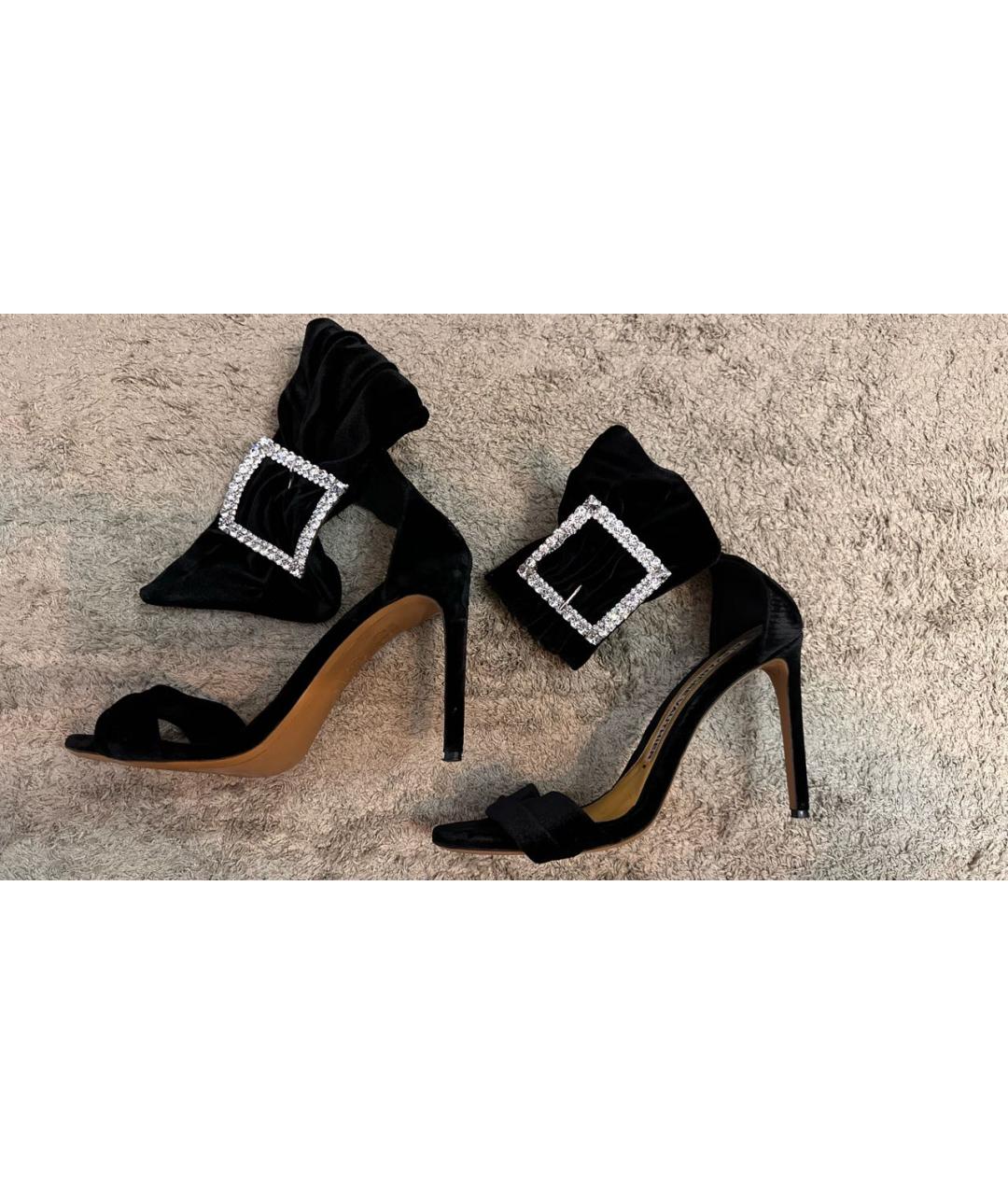 ALEXANDRE VAUTHIER Черные бархатные босоножки, фото 8