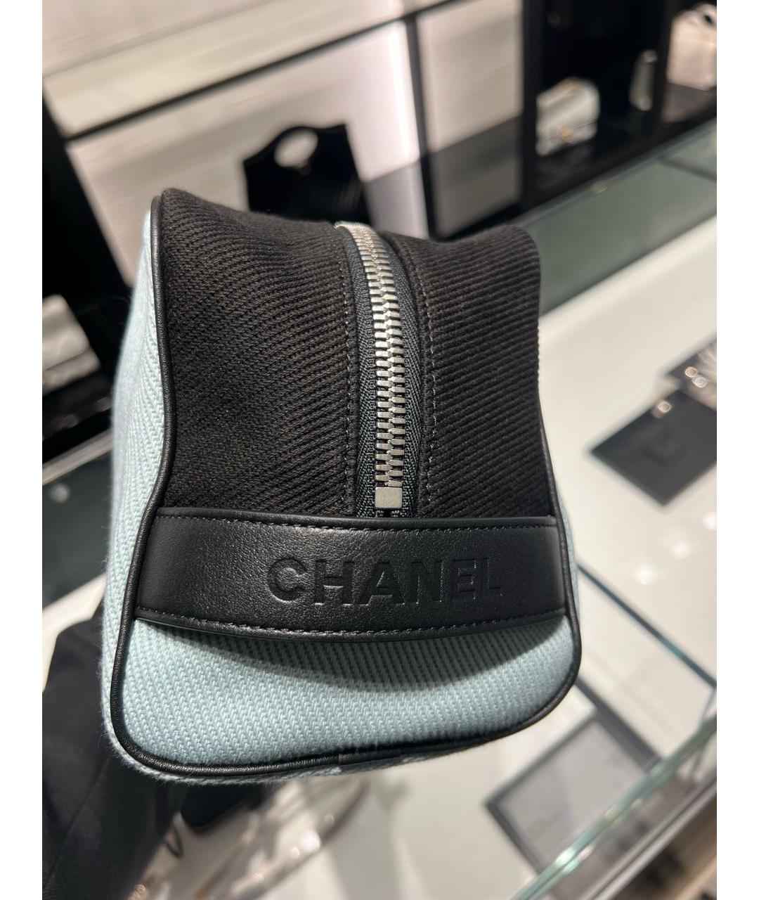 CHANEL Голубая деним косметичка, фото 2
