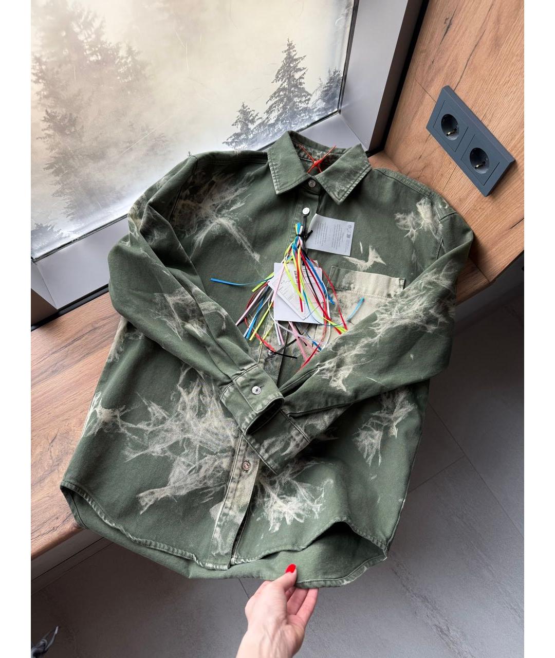 MSGM Хаки деним рубашка, фото 3